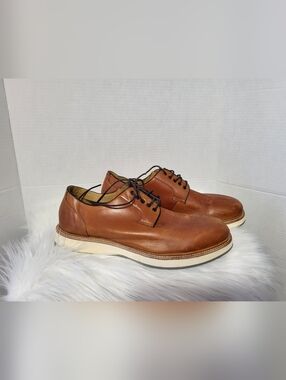 Aldo Classic Men’s Brown Leather Derby Shoes, Size 11